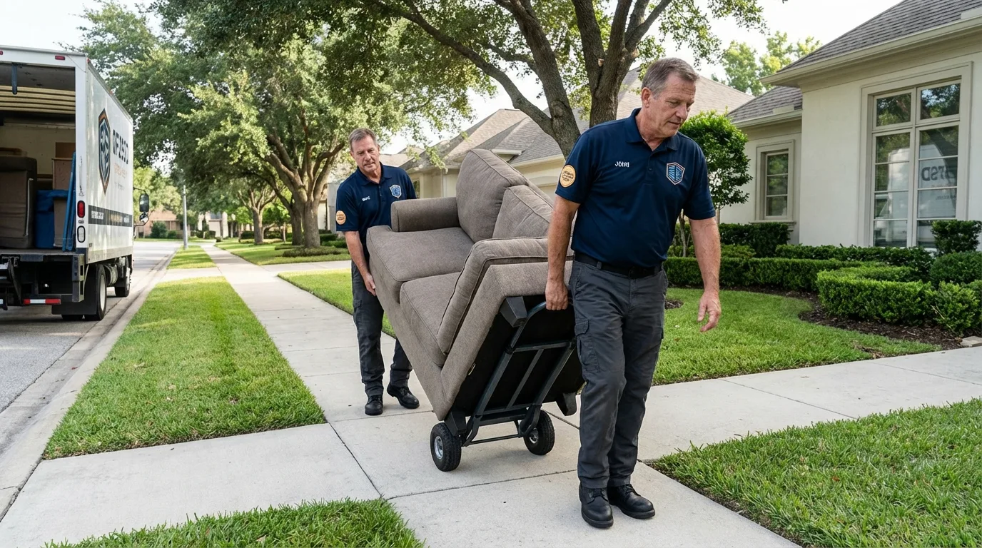 Local residential moving crew loading furniture in Mineville, NY
